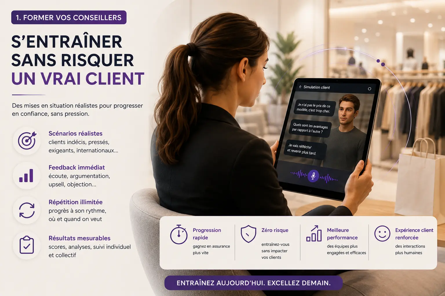 former vos conseillers en magasins avec agent ia incarnée avatar 3D